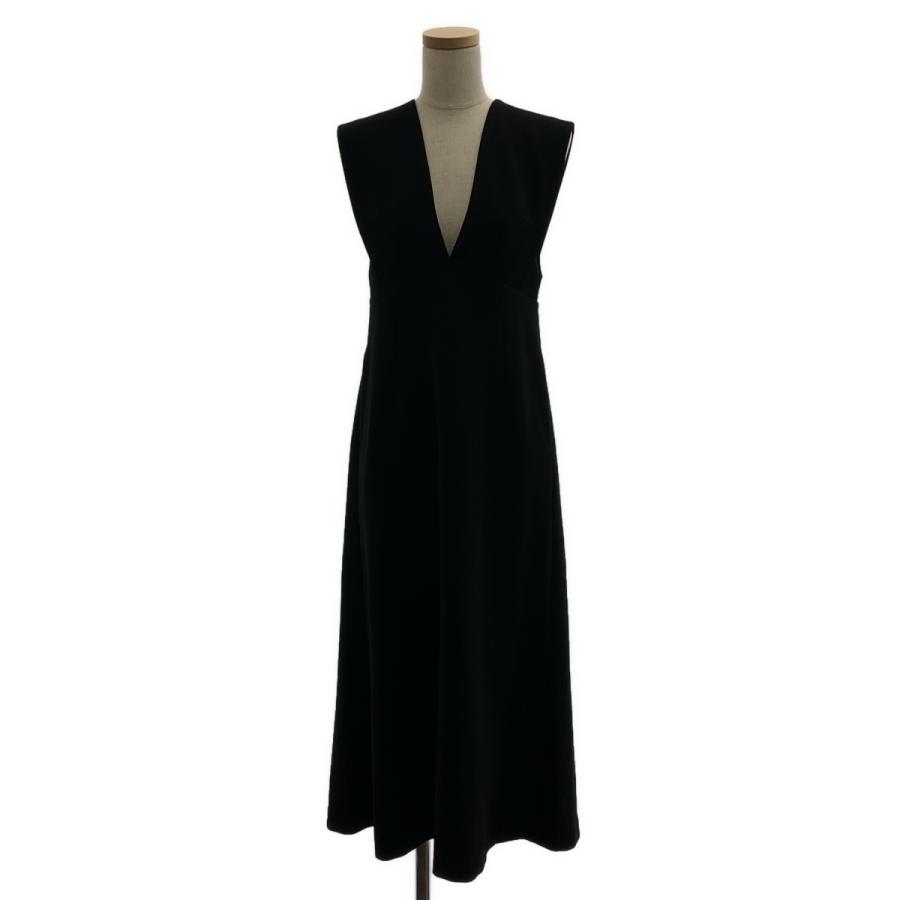 Mame Kurogouchi ノースリーブ ドレス ブラック Mame Kurogouchi / マメクロゴウチ V Neck Sleeveless Dress