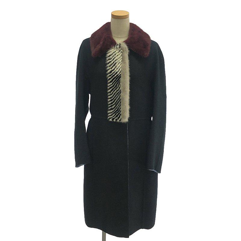 FENDI ロングコート ダブルボタン カシミヤ フェンディ FENDI（フェンディ） | カシミヤ リアルファー ロング コート | 44