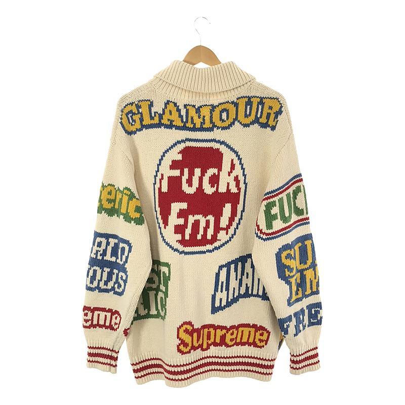 SUPREME / シュプリーム | × HYSTERIC GLAMOUR / ヒステリックグラマー Logos Zip Up Sweater / コットン カウチン ニット｜kldclothing｜04