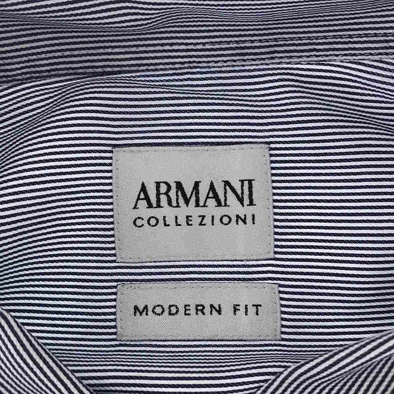 ARMANI COLLEZIONI / アルマーニ コレツォーニ | コットン ストライプ レギュラーカラー ドレス シャツ フォーマル ビジネス | 41/16 | ネイビー/ホワイト | メ｜kldclothing｜05