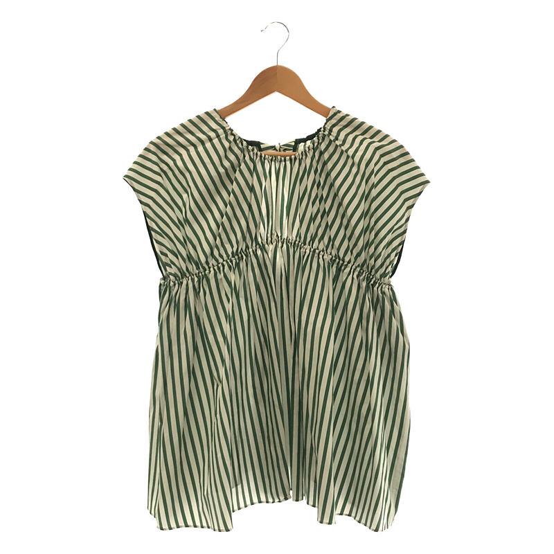 DRAWER（ドゥロワー） 【美品】 | シルク コトン グリーン ストライプ