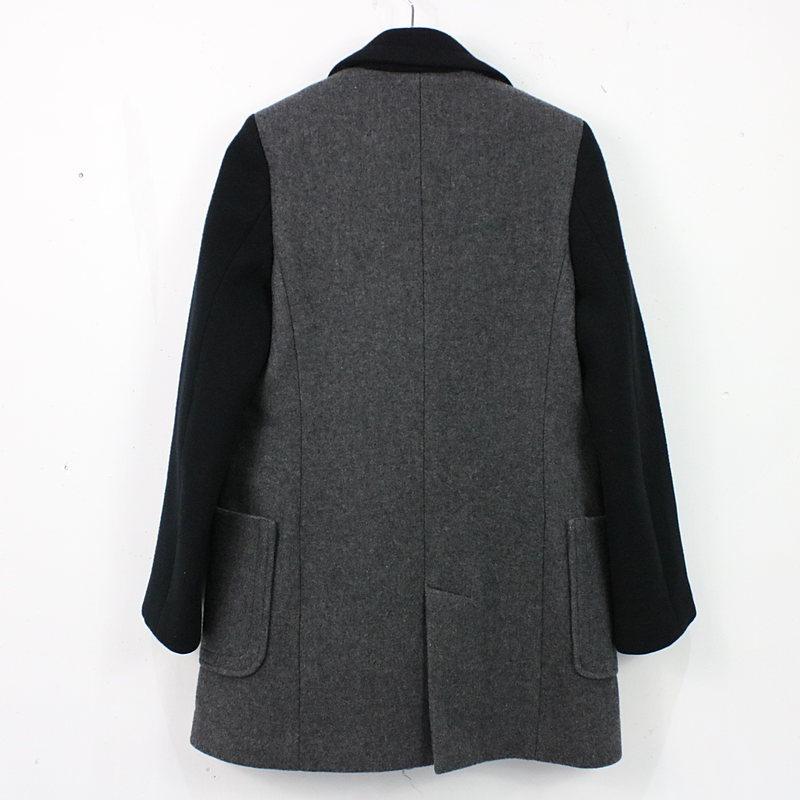 Greed International ロングコート　グレー　チェック　ウール⭐︎ Greed International ロングコートグレーチェックウール