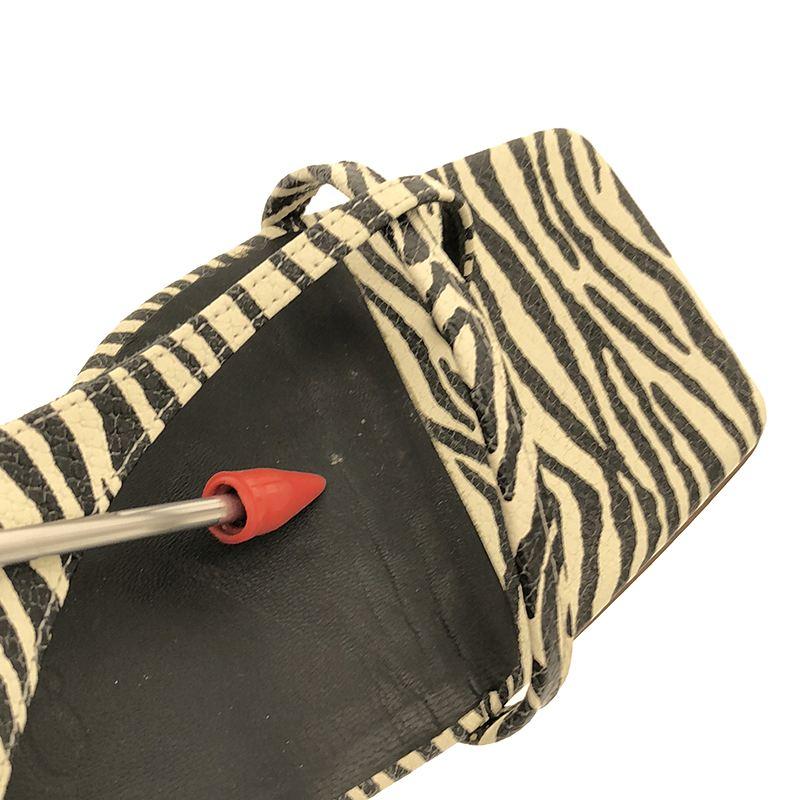 pelleterno ペレテルノ　ゼブラ トング サンダル　39　ローヒール pelleterno / ペレテルノ | ゼブラトングサンダル 39 ブラック