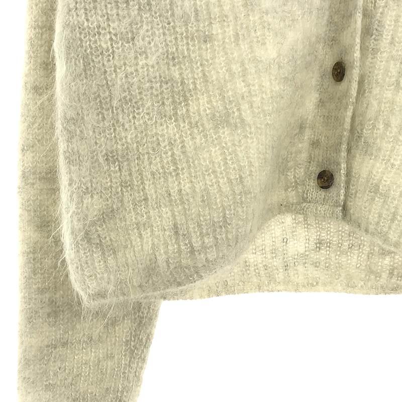 【美品】  SATORU SASAKI / サトルササキ | モヘヤ ニット カーディガン | F | off white /gray | レディース 美品】 SATORU SASAKI / サトルササキ | モヘヤ ニット カーディガン F
