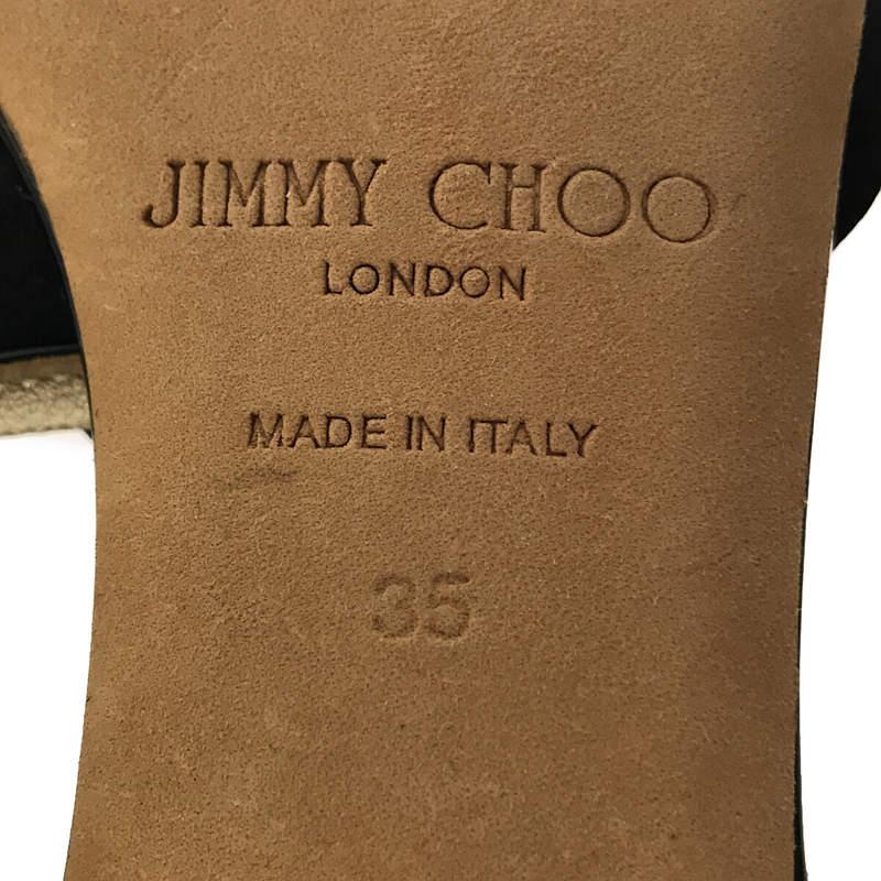 JIMMY CHOO / ジミーチュウ | フラワー ストラップ サンダル 保存袋有 | 35 | ブラック/ゴールド | レディース｜kldclothing｜06