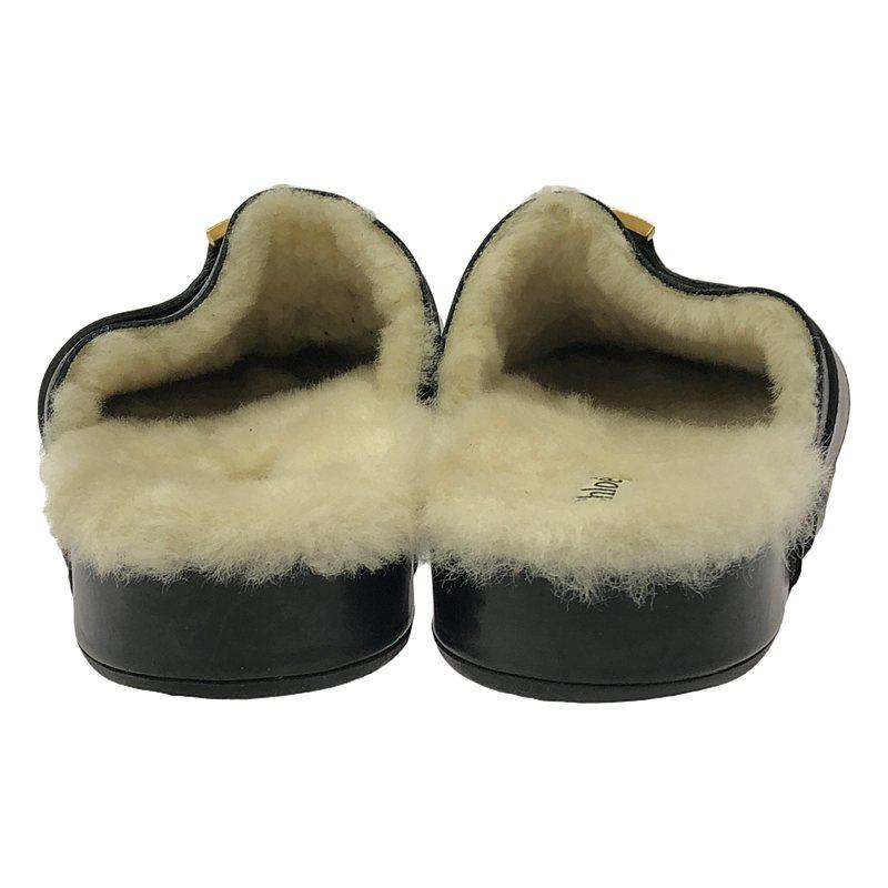 Chloe / クロエ | レザー ムートン クロッグ サンダル 38