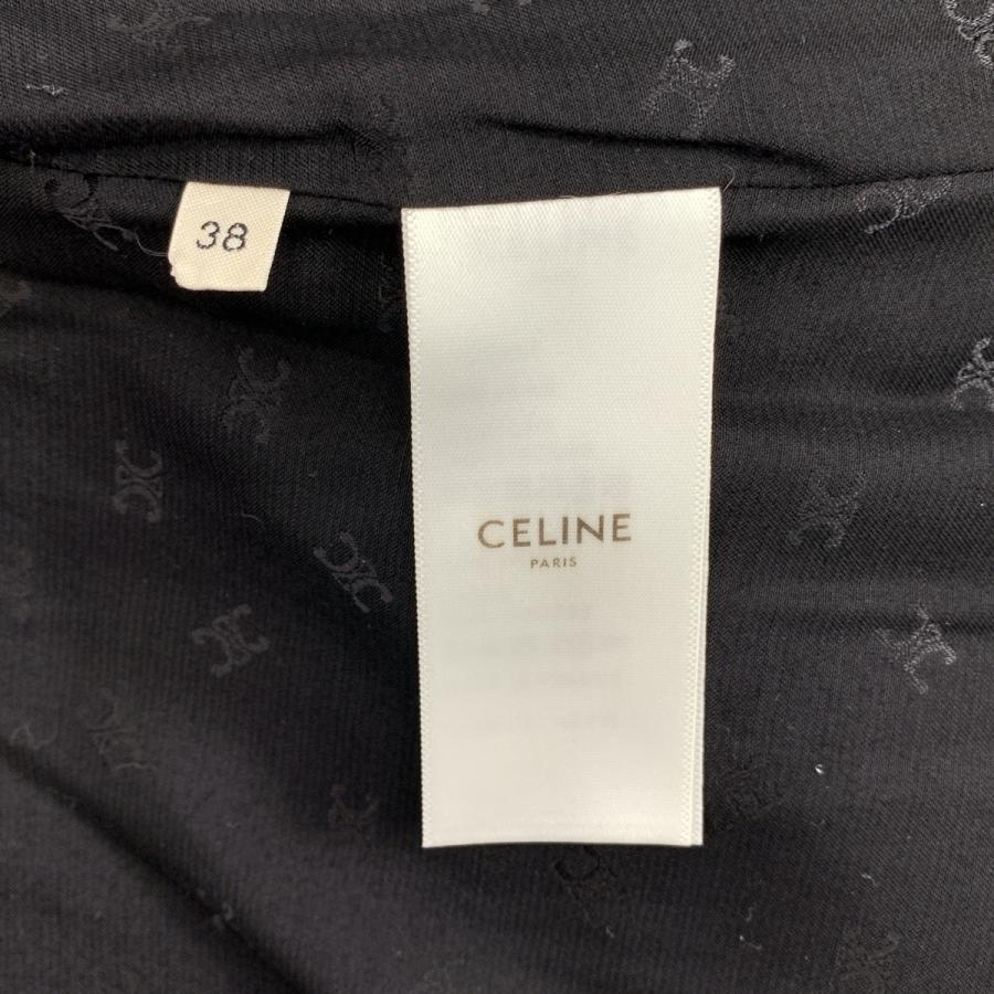 CELINE / セリーヌ ウール チェック プリーツ ロングスカート