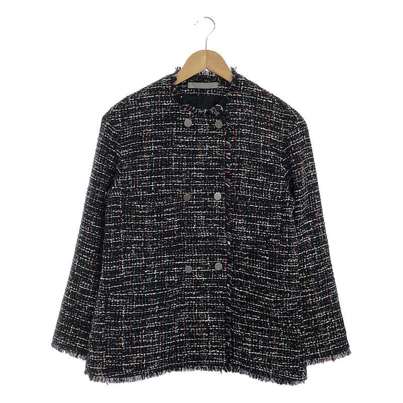 theory luxe / セオリーリュクス | VISCHER WIEDI ツイード ノーカラー 
