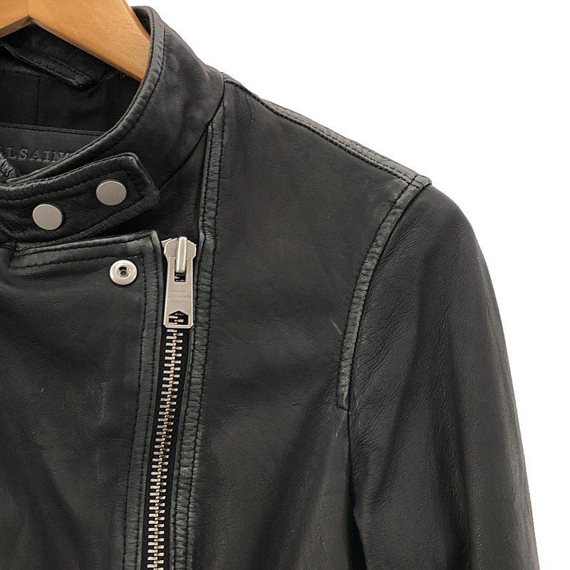 美品『オールセインツ』ダブルライダースジャケット/羊革/ブラック/ベルト/UK8 美品『オールセインツ』ダブルライダースジャケット/羊革