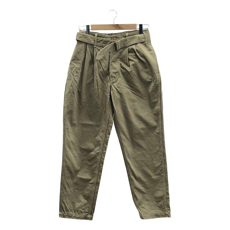 comoli 17ss ベルテッドチノパンツ サイズ1 COMOLI / コモリ | 2017SS ベルテッド チノ パンツ 1 ベージュ