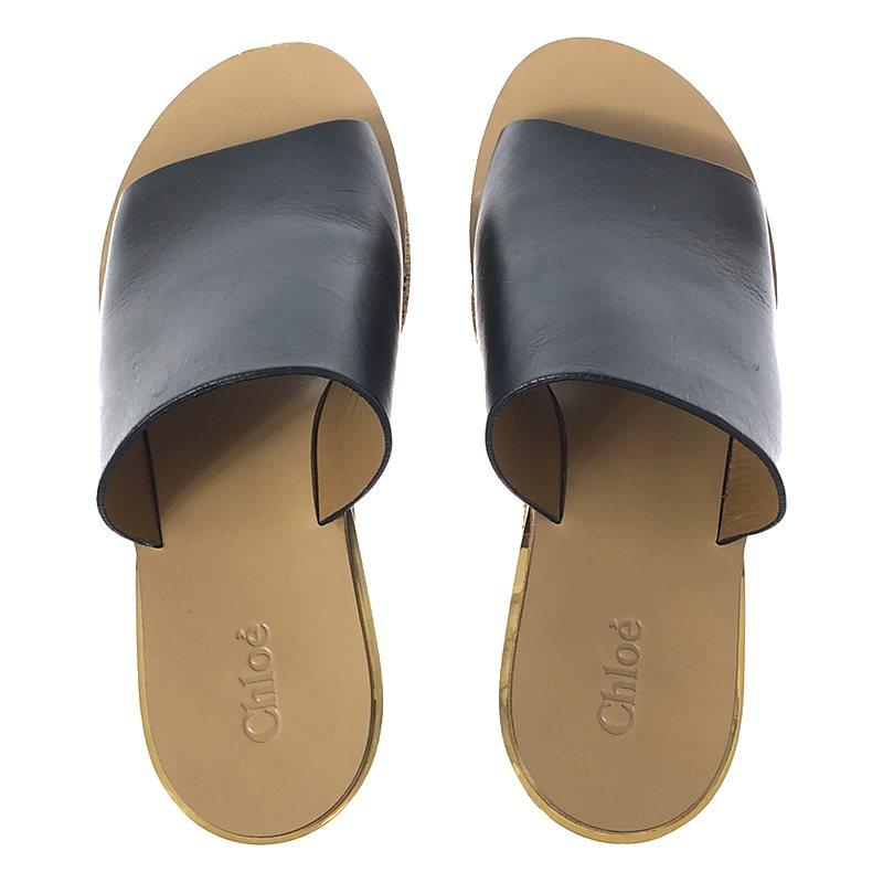 Chloe / クロエ | カミーユ コルクウェッジ サンダル 37 ブラック 