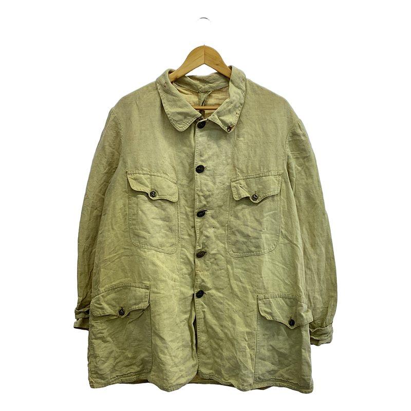 EURO VINTAGE / ユーロヴィンテージ | 推定50-60s ヴィンテージ フレンチ リネン ハンティング ジャケット | ベージュ | メンズ EURO VINTAGE / ユーロヴィンテージ | 推定50-60s ヴィンテージ