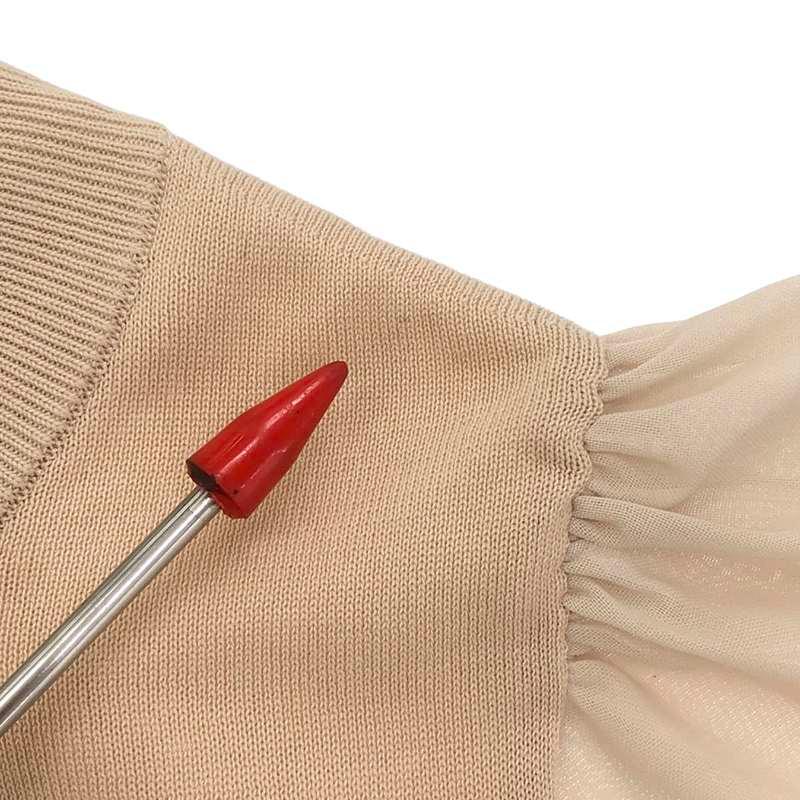 HYKE / ハイク | 2023SS CREW NECK SWEATER WITH SHEER SLEEVES シアー  