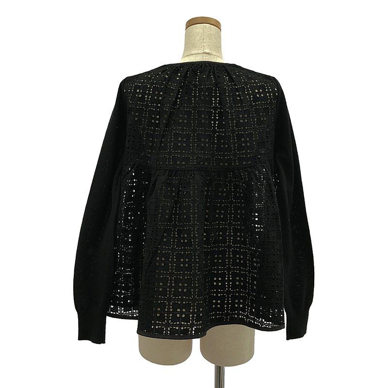 sacai luck（サカイラック） | カットワークレース ドッキング ニット 