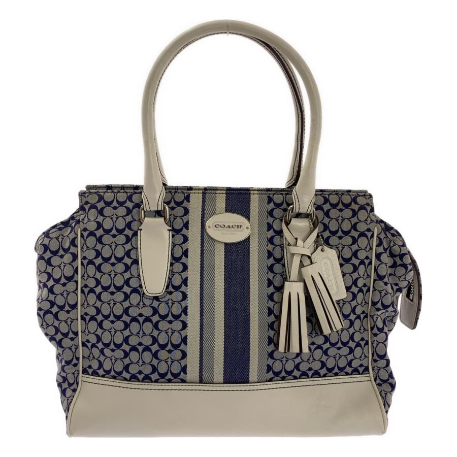 COACH（コーチ） レザーハンドル シグネチャー タッセル トートバッグ