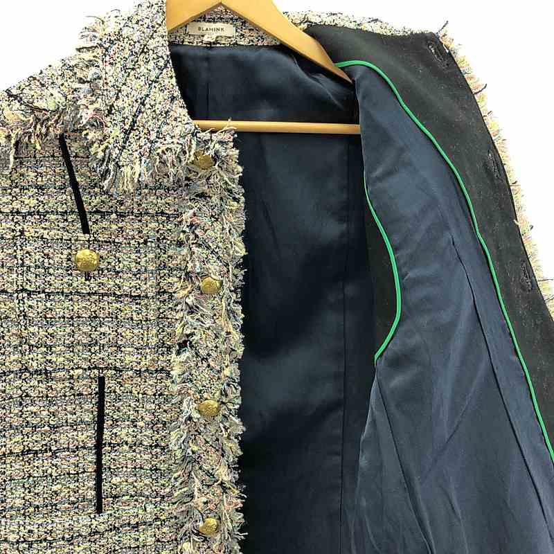 BLAMINK  RESORT ミックスツイード レギュラーカラー ベスト 美品】 BLAMINK / ブラミンク | RESORT ミックスツイード レギュラー