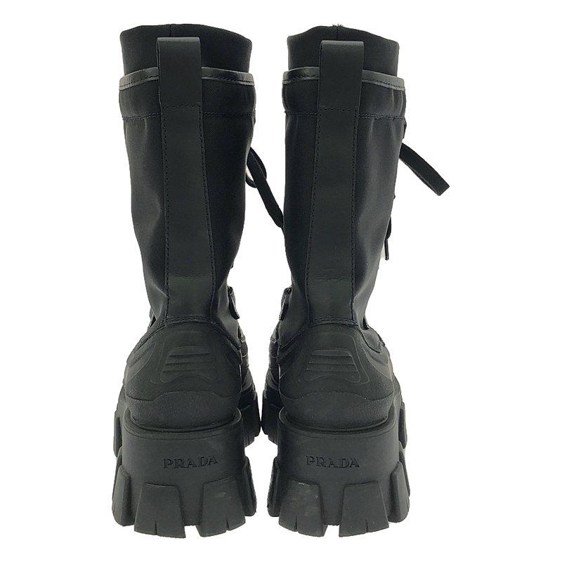 PRADA モノリスレースアップブーツ PRADA / プラダ | モノリス レースアップブーツ 37 ブラック