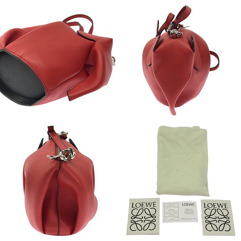 【美品】  LOEWE / ロエベ | エレファント クラシックカーフ ショルダーバッグ 199.30.M93 | レッド | レディース LOEWE（ロエベ） 【美品】 | エレファント クラシックカーフ