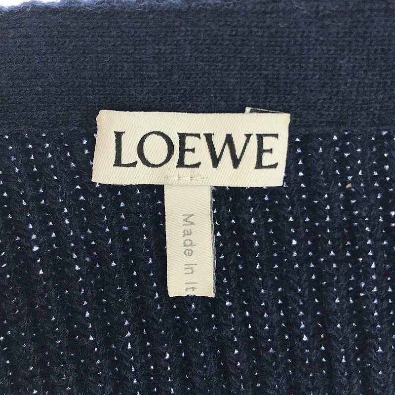 極美品✨ロエベ ケーブルニット タートルネック 首元ジップ 紺色 ユニ
