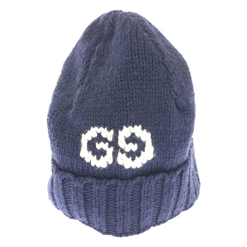 GUCCI / グッチ | GG ロゴ イタリア製 ウール ニット帽 ビーニー | S/57 | ブルー | メンズ  :dny8s6st5ck3:KLD ヤフーショッピング店 - 通販 - Yahoo!ショッピング