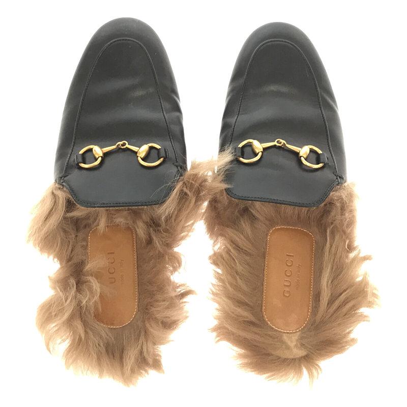 GUCCI / グッチ | プリンスタウン ホースビット ファー ミュール GUCCI / グッチ | プリンスタウン ホースビット ファー ミュール