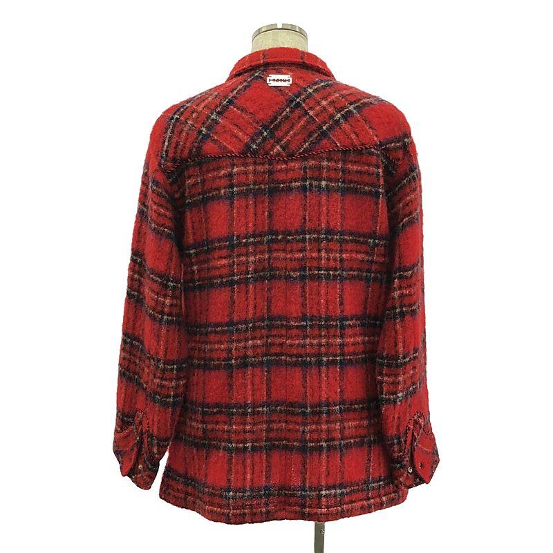 TANAKA / タナカ | WESTERNER OVERSHIRT RED SHAGGY PLAID / シャギーウエスタンシャツ ジャケット | M | レッド | メンズ TANAKA / タナカ | WESTERNER OVERSHIRT RED SHAGGY PLAID シャギー