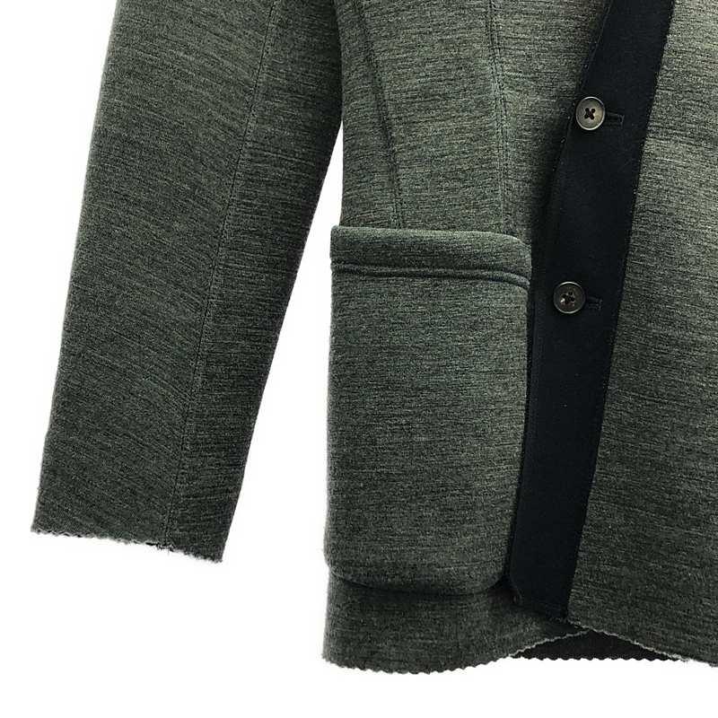 kolor ウールダンボールニットコートグレーグリーンダブルブレスト1