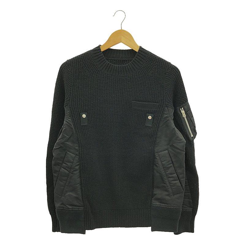 sacai / サカイ | MA-1 x Wool Knit ドッキングプルオーバー 1 