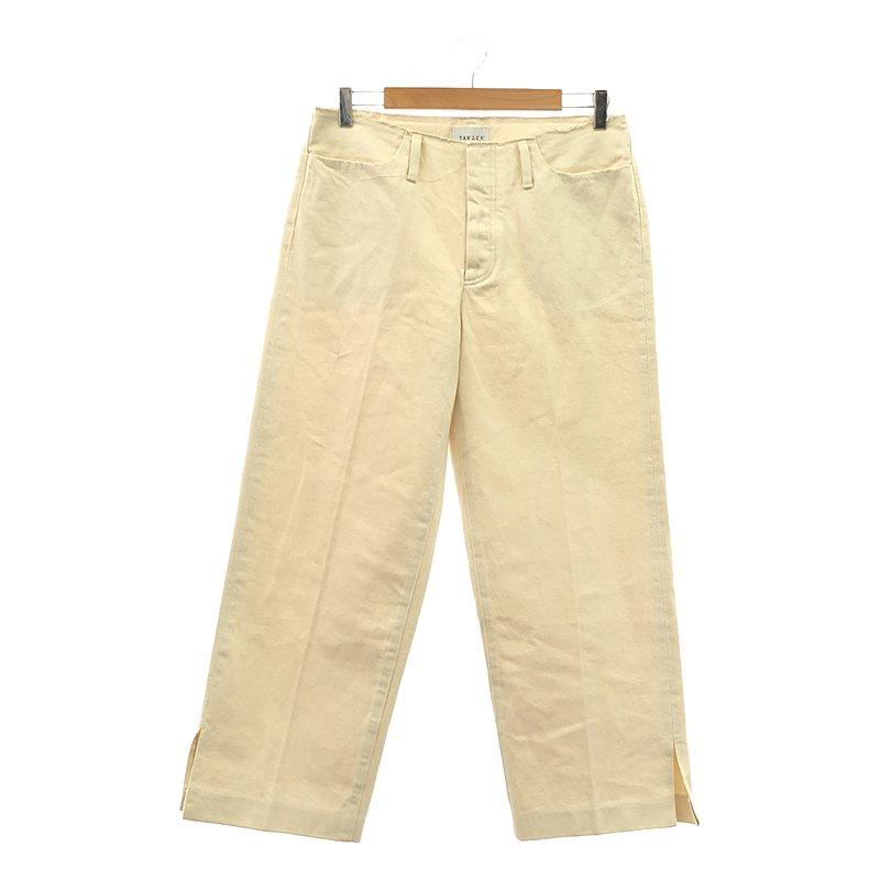 【美品】  TANAKA / タナカ | ST-2U UNFINISHED CROP JEAN TROUSERS アンクル スリット ホワイト デニムパンツ | 30 | RINSED RAW WHITE | メンズ 美品】 TANAKA / タナカ | ST-2U UNFINISHED CROP JEAN TROUSERS