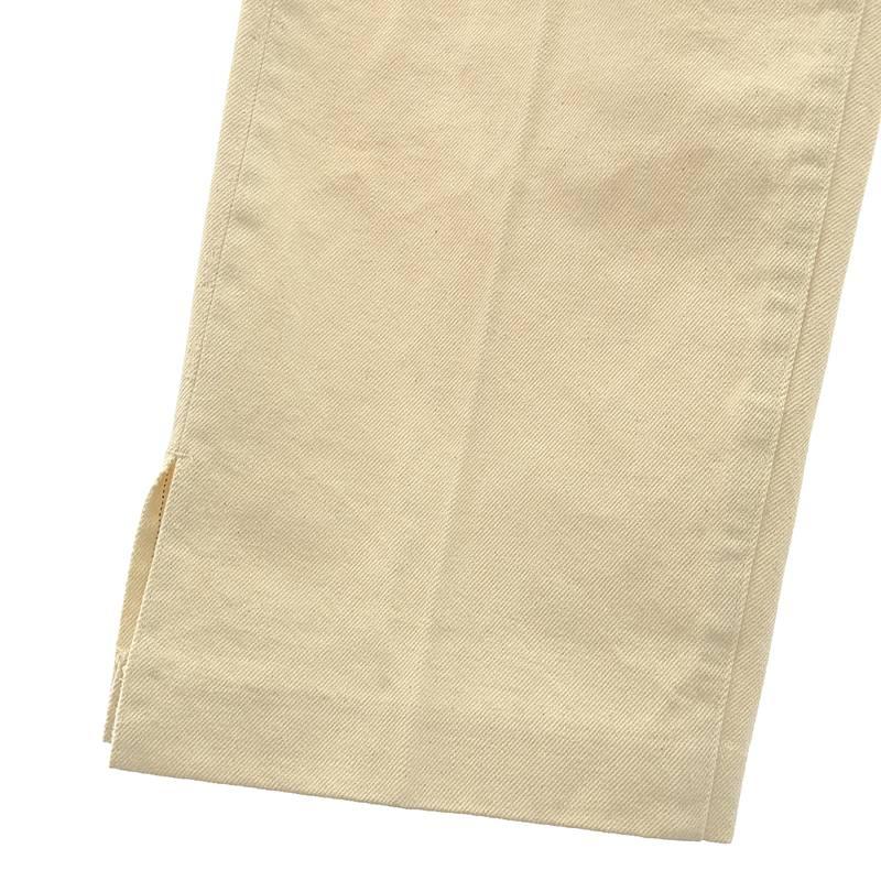 【美品】  TANAKA / タナカ | ST-2U UNFINISHED CROP JEAN TROUSERS アンクル スリット ホワイト デニムパンツ | 30 | RINSED RAW WHITE | メンズ 美品】 TANAKA / タナカ | ST-2U UNFINISHED CROP JEAN TROUSERS