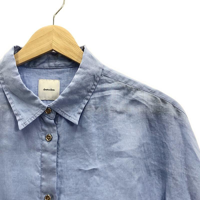 Spick&Span 80リネンカシュクールビッグシャツ　ネイビー 新品 Spick & Span スピックアンドスパン 80リネンカシュクール