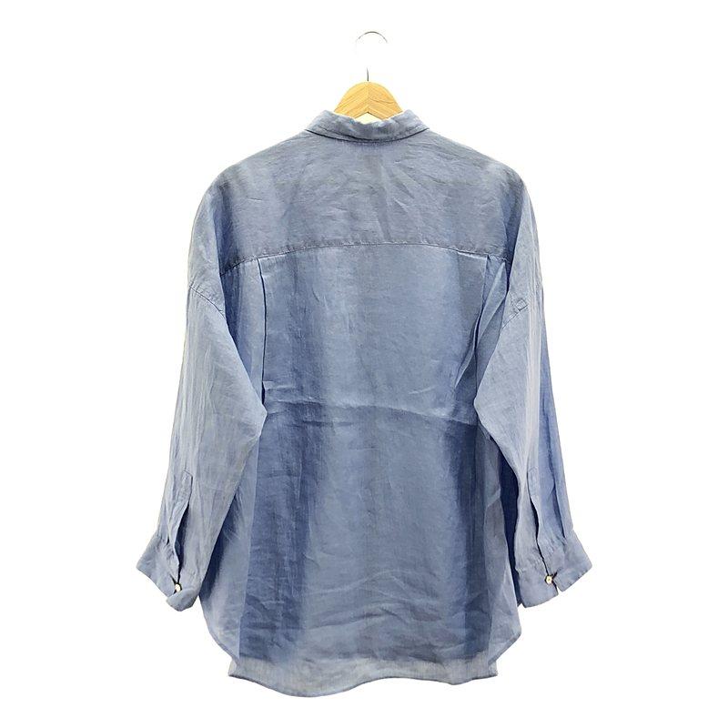 Spick&Span 2024SS 80リネンカシュクールビッグシャツ ネイビー 新品 Spick & Span スピックアンドスパン 80リネンカシュクール
