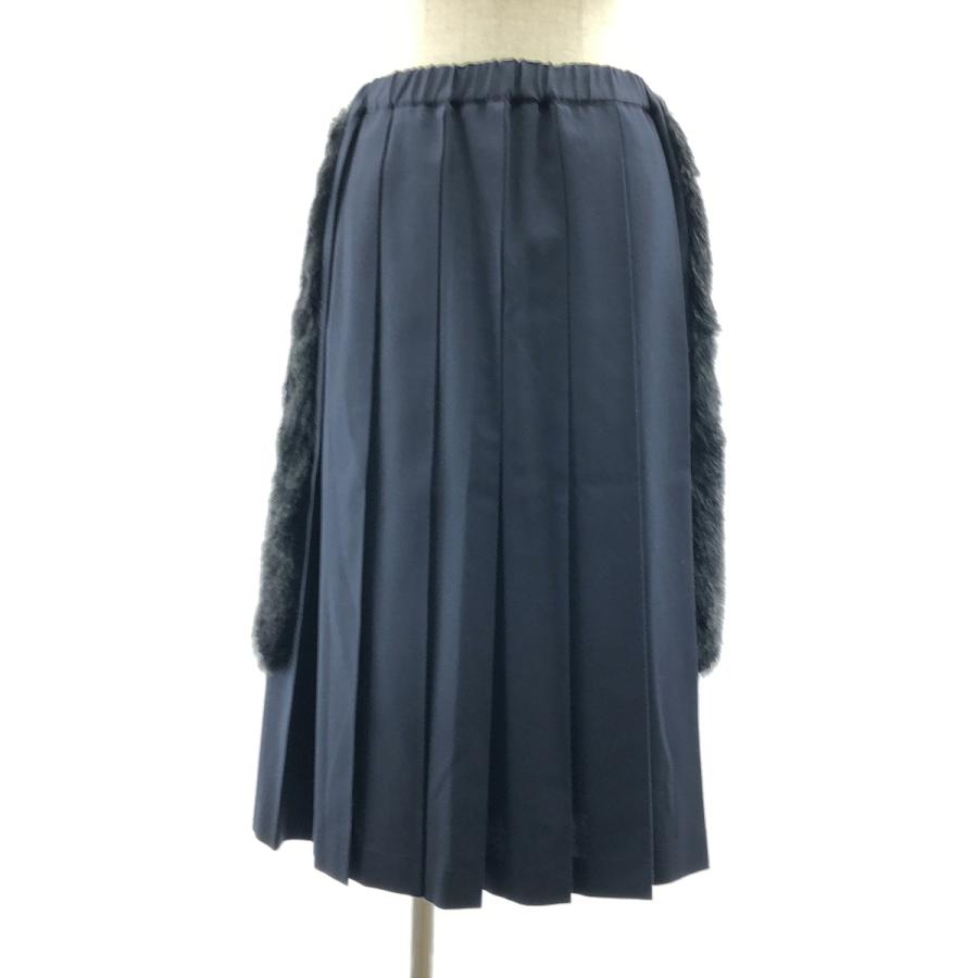 AD2020 コムデギャルソン コムコム ファー ストライプフレアロングスカート AD2020 コムデギャルソン コムコム ファー ストライプフレアロング