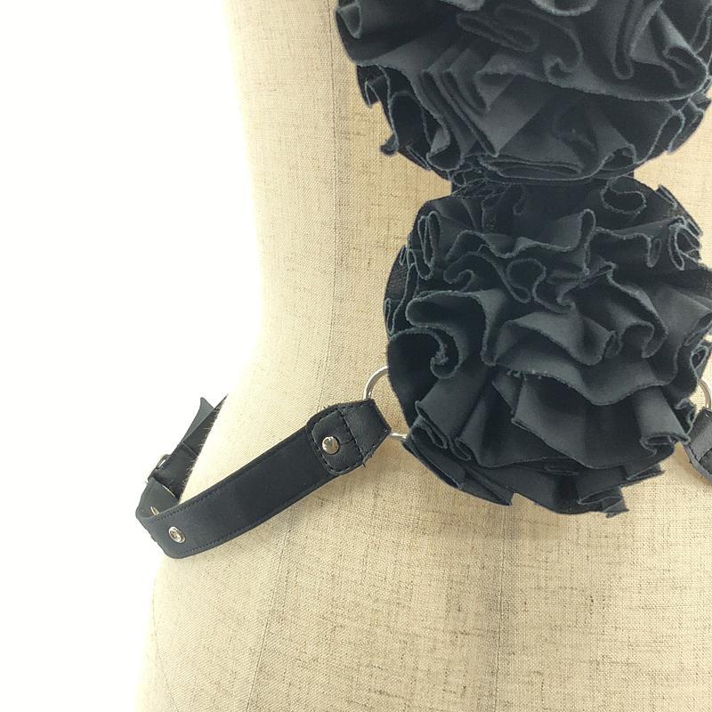 【美品】  noir kei ninomiya / ノワールケイニノミヤ | 2023SS | プリーツ フラワー ハーネス | M | ブラック | レディース noir kei ninomiya(ノワールケイニノミヤ) 23SSプリーツフラワー