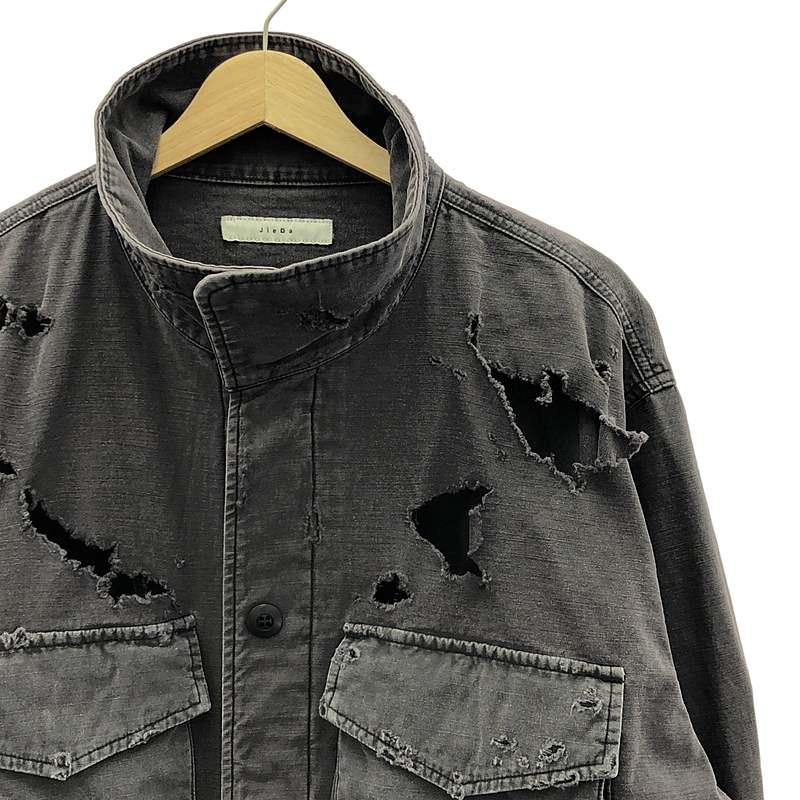 JieDa / ジエダ | 2023AW | ダメージ加工 M65 デニムジャケット | 2 | チャコール | メンズ JieDa（ジエダ） | 2023AW | ダメージ加工 M65 デニムジャケット | 2