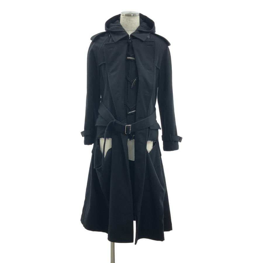 【美品】  COMME des GARCONS HOMME PLUS / コムデギャルソンオムプリュス | 2020AW | 縮絨ウール レイヤード ダッフルコート | S | ブラック | メンズ COMME des GARCONS HOMME PLUS 【美品】 / コムデギャルソンオム