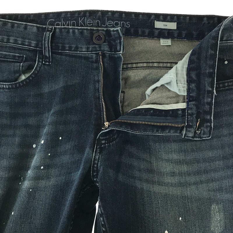 【美品】  Calvin Klein Jeans / カルバンクラインジーンズ | ペイント加工 濃紺 5P デニム パンツ | 32 | インディゴ | メンズ｜kldclothing｜04