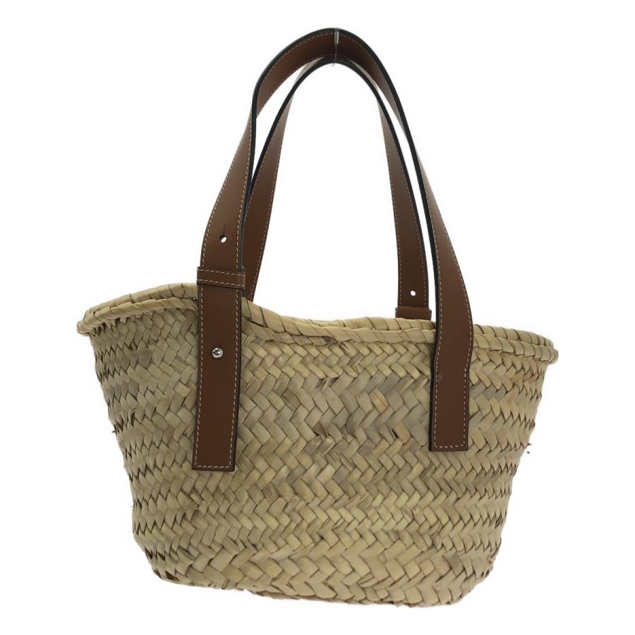 【LOEWE】アナグラム スモールバスケット バッグ Small Anagram basket bag in iraca palm and calfskin Beige - LOEWE