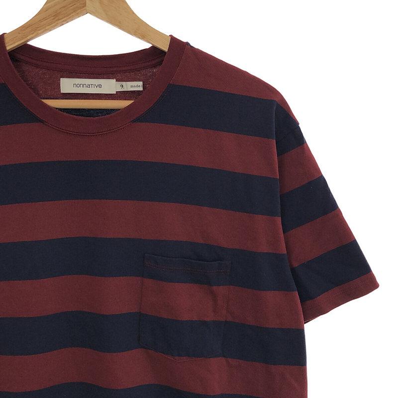 nonnative / ノンネイティブ | DWELLER S/S TEE COTTON JERSEY WIDE BORDER / ボーダーTシャツ | 2 | ボルドー/ネイビー | メンズ｜kldclothing｜02