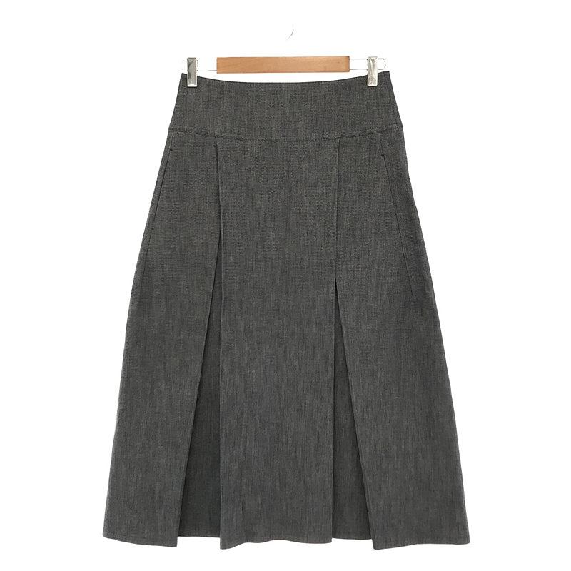 新品】 Drawer / ドゥロワー | レザーパッチ タック デニムスカート  