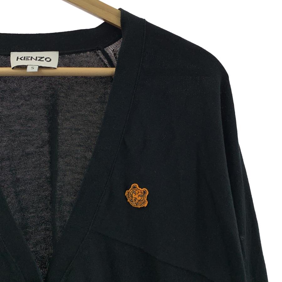 KENZO ブラック トラ刺繍 カーディガン M ケンゾー KENZO（ケンゾー） K-Tiger Crest cardigan タイガー パッチ