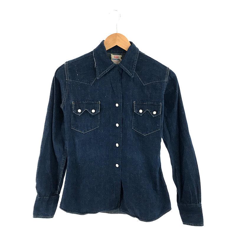 【美品】  LEVI'S / リーバイス | 1950s〜 | VINTAGE DENIM FAMILY 濃紺 ヴィンテージ デニム ウエスタンシャツ | インディゴ | レディース｜kldclothing