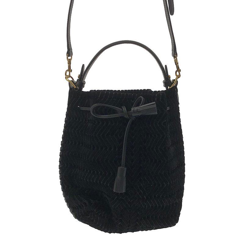 ANYA HINDMARCH / アニヤハインドマーチ | THE NEESON DRAWSTRING 2way ショルダーバッグ | ブラック | レディース 美品 Anya Hindmarch アニヤ ハインドマーチ The Neeson Drawstring