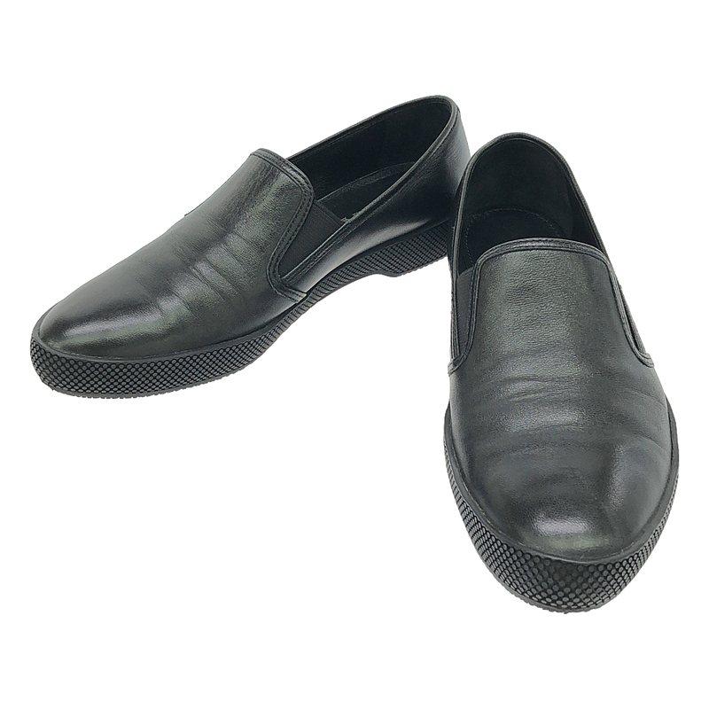 PRADA / プラダ | レザー スリッポン スニーカー 35.5 ブラック 