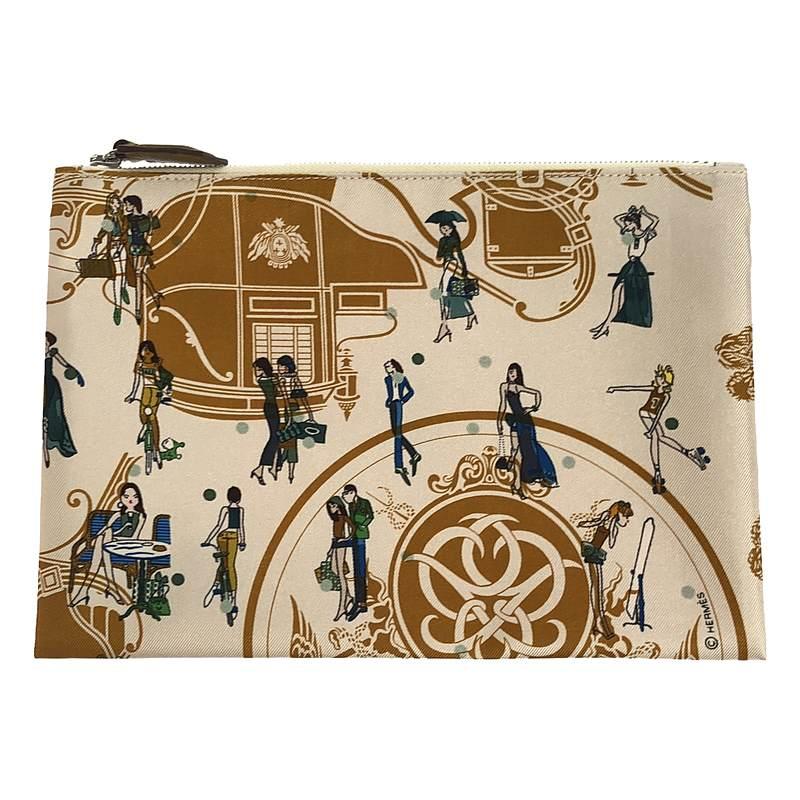 美品】 HERMES / エルメス | ヴォーマダム シルク フラットポーチ  