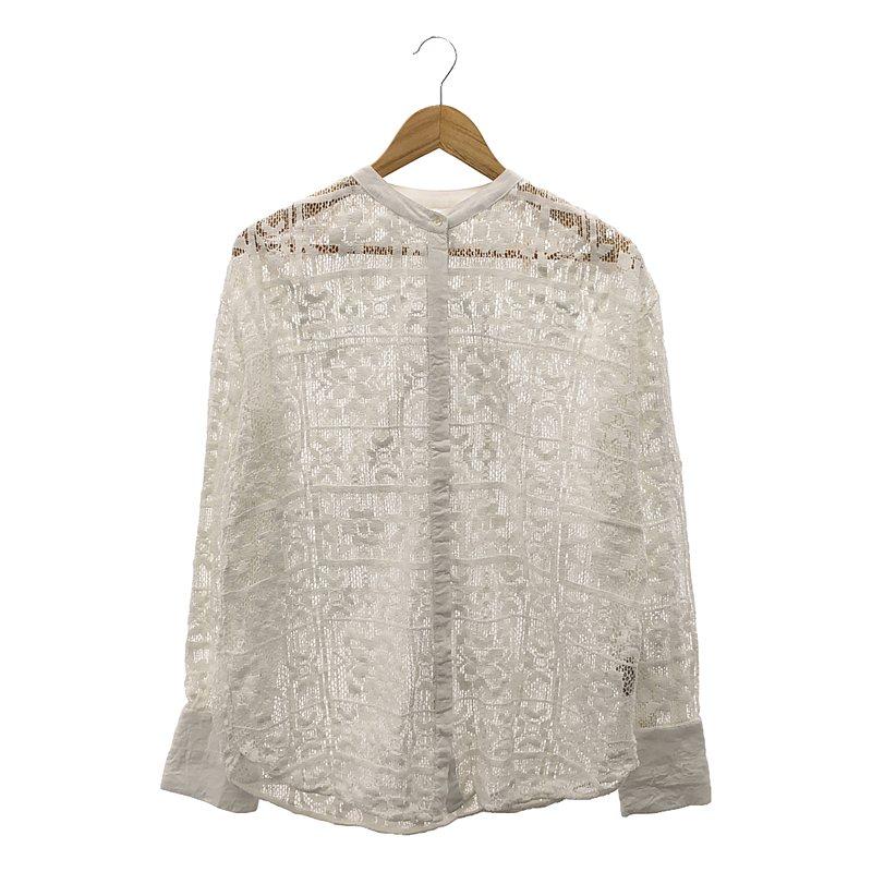 ブロックレースシャツ トゥデイフル ホワイト