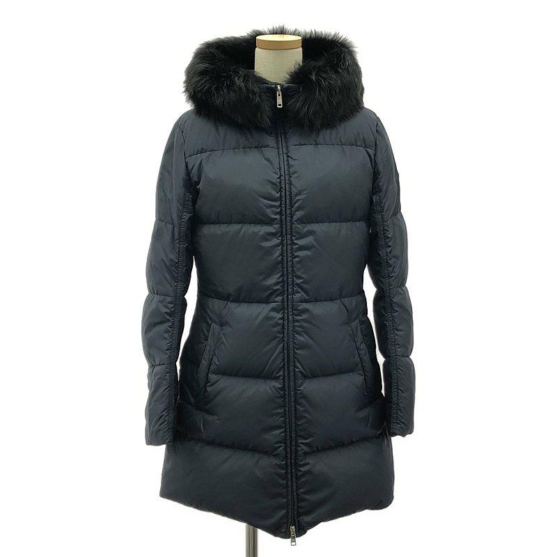 PRADA プラダ 40 ダウンジャケット ネイビー トライアングルプレート