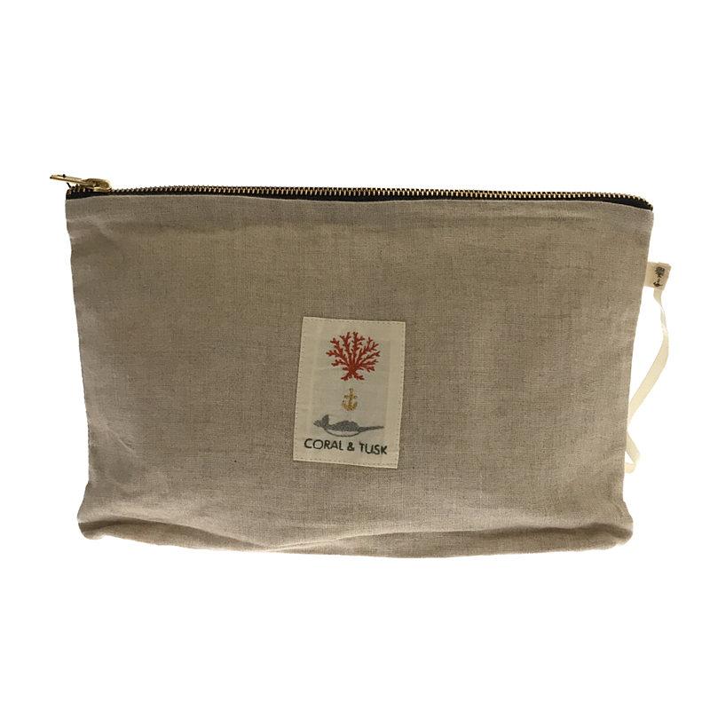 【美品】 CORAL&TUSK / コーラルアンドタスク 猫とカゴ 刺繍 ポーチ ベージュ レディース gbfnyygjjxg9KLD ヤフーショッピング店 通販