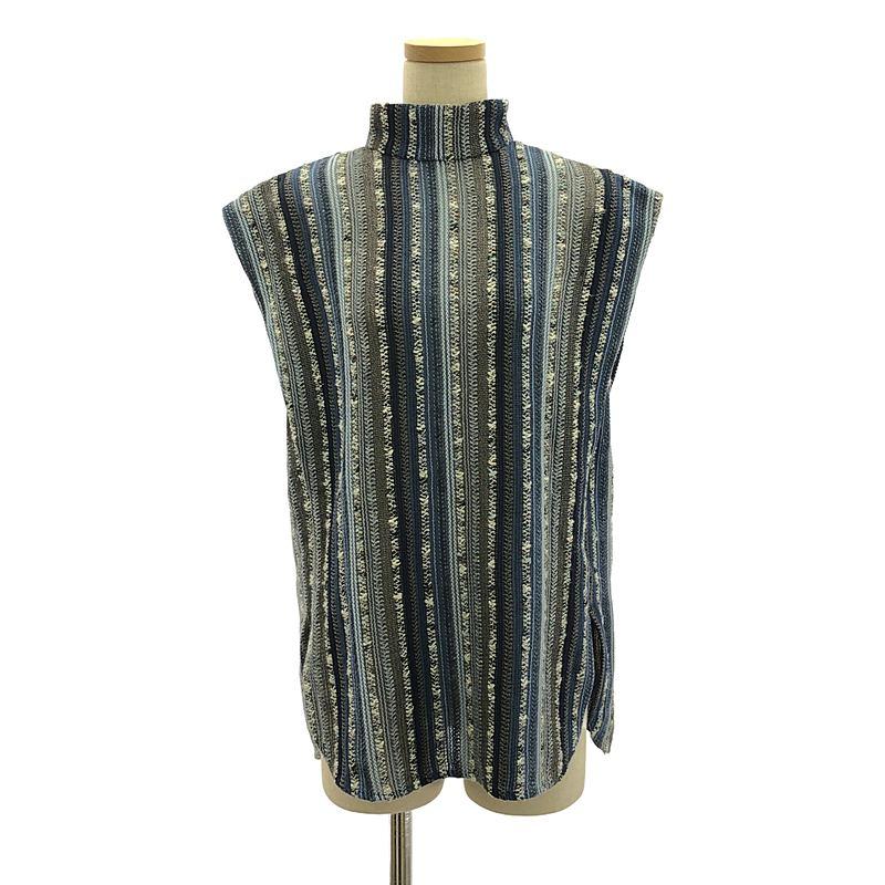 Mame Kurogouchi / マメクロゴウチ | 2022SS | Raschel Stripe Jersey High Neck Top ハイネック トップス | 1 | ブルー系 | レディース Mame Kurogouchi / マメクロゴウチ | 2022SS Raschel Stripe