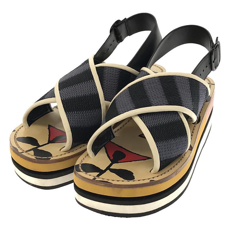 【美品】 MARNI / マルニ | ZEPPA WEDGE 厚底 ウェッジサンダル | 38 | マルチカラー | レディース  :gfogq8xcug6e:KLD ヤフーショッピング店 - 通販 - Yahoo!ショッピング